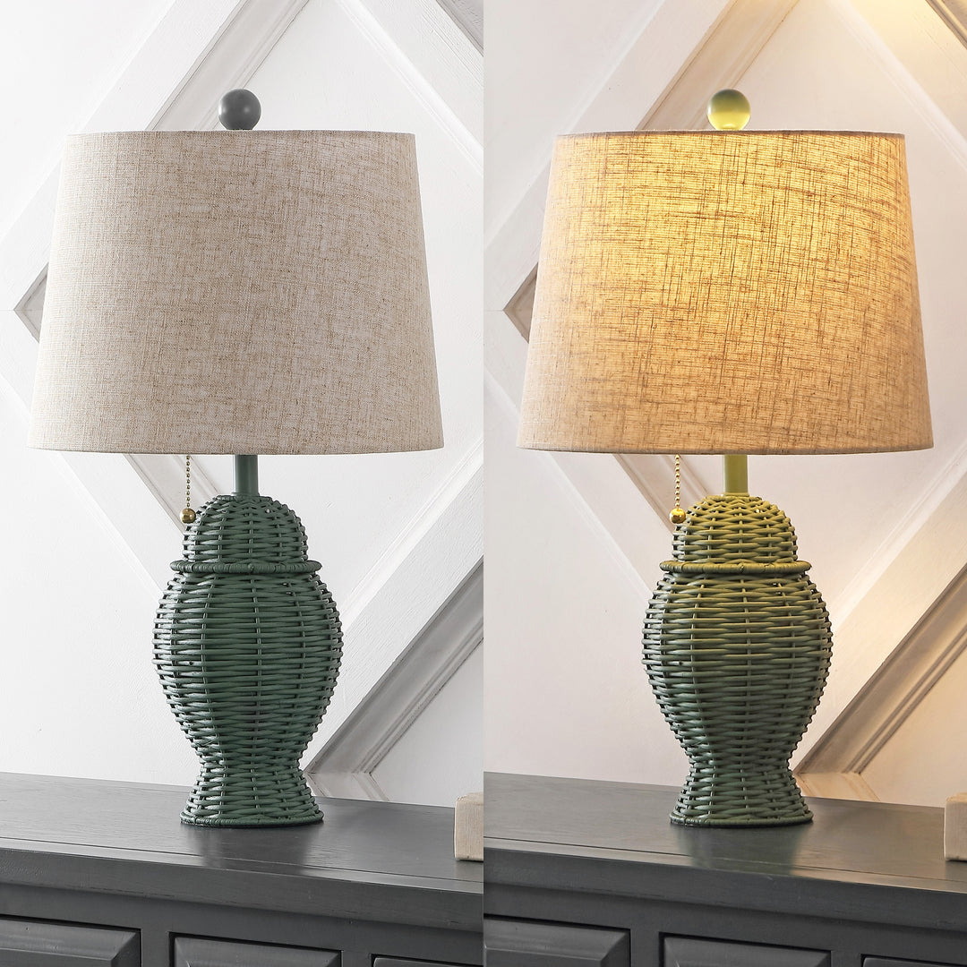 Hunter Wicker 20.5" Bohemian Rustic Iron LED Table Lamp