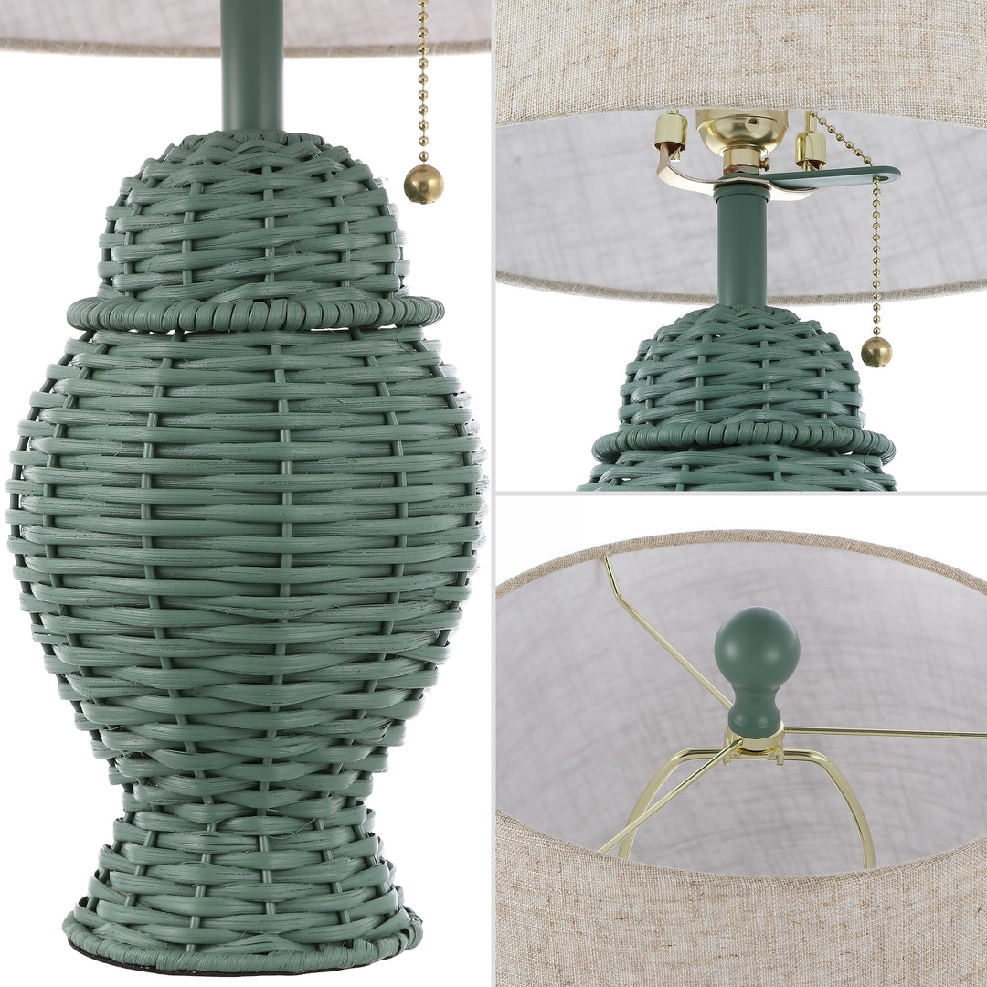 Hunter Wicker 20.5" Bohemian Rustic Iron LED Table Lamp