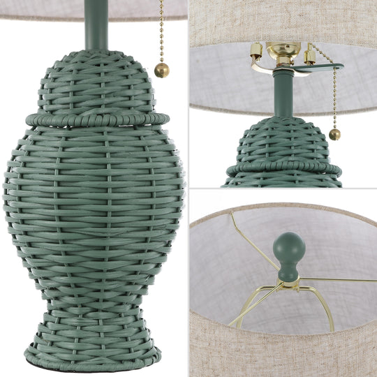 Hunter Wicker 20.5" Bohemian Rustic Iron LED Table Lamp