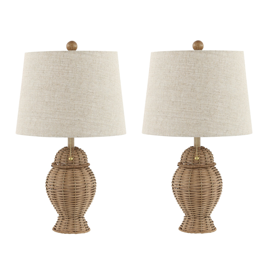 Hunter Wicker 20.5" Bohemian Rustic Iron LED Table Lamp