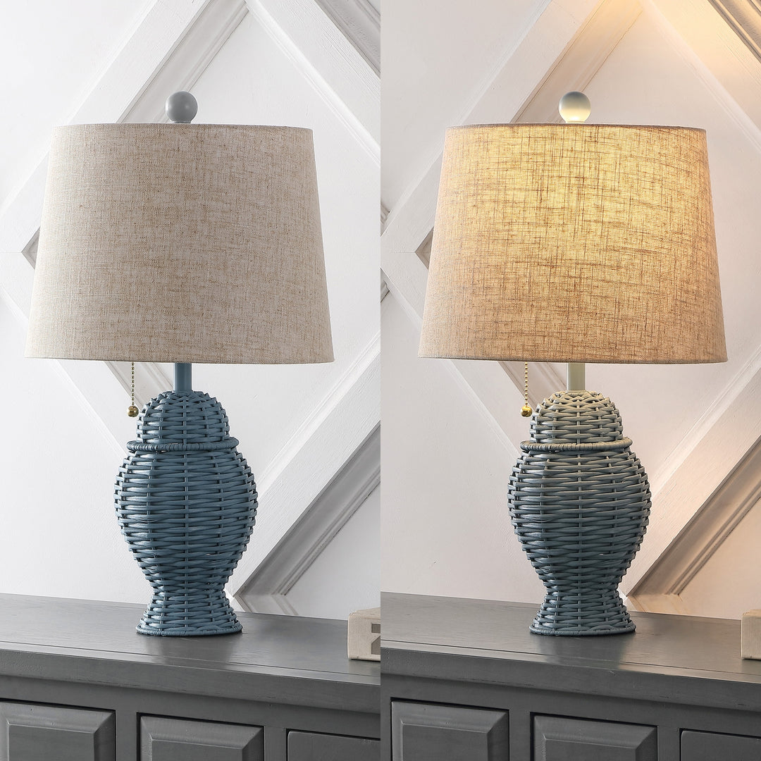 Hunter Wicker 20.5" Bohemian Rustic Iron LED Table Lamp