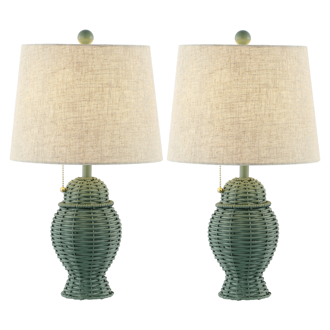 Hunter Wicker 20.5" Bohemian Rustic Iron LED Table Lamp