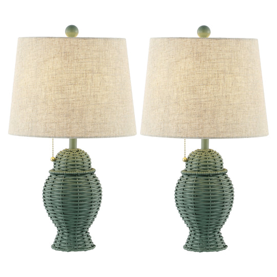 Hunter Wicker 20.5" Bohemian Rustic Iron LED Table Lamp