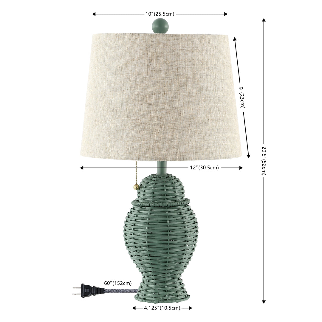 Hunter Wicker 20.5" Bohemian Rustic Iron LED Table Lamp