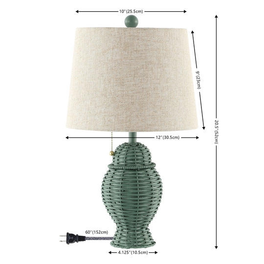 Hunter Wicker 20.5" Bohemian Rustic Iron LED Table Lamp