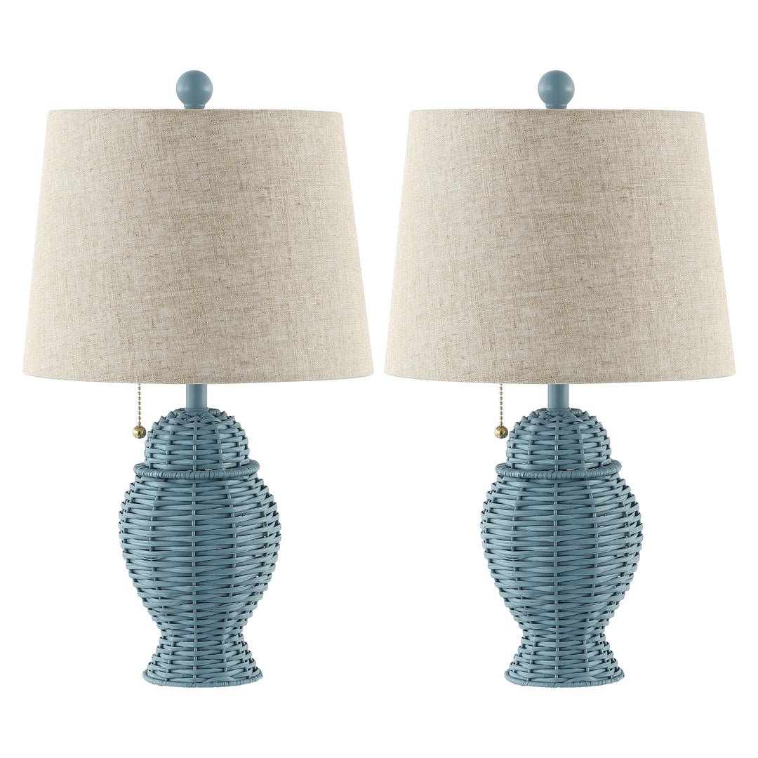 Hunter Wicker 20.5" Bohemian Rustic Iron LED Table Lamp