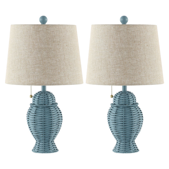 Hunter Wicker 20.5" Bohemian Rustic Iron LED Table Lamp