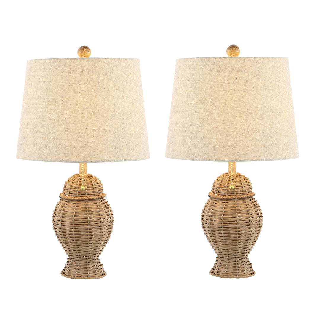 Hunter Wicker 20.5" Bohemian Rustic Iron LED Table Lamp