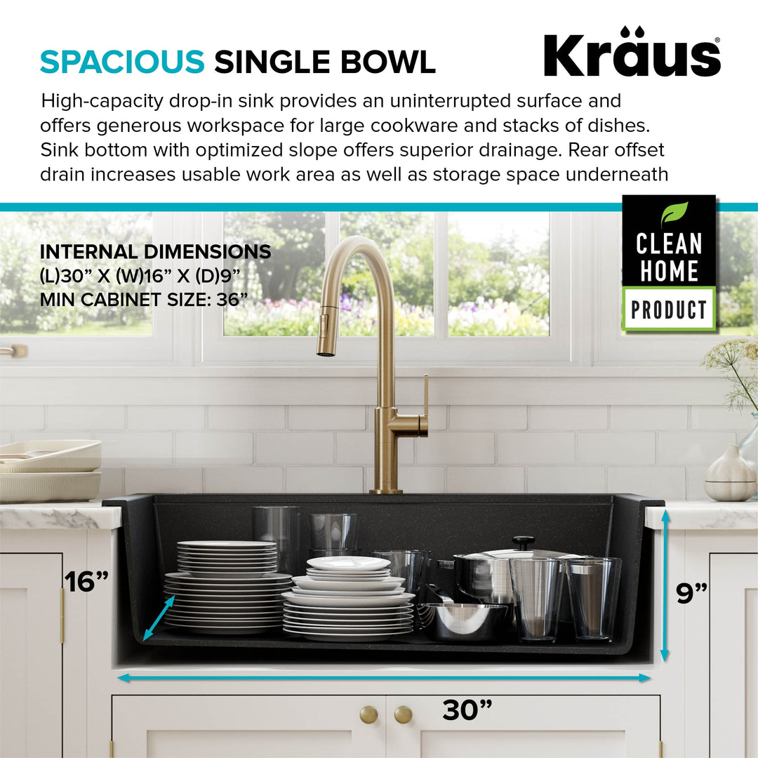 Bellucci Workstation Topmount Drop-In Granite Kitchen Sink