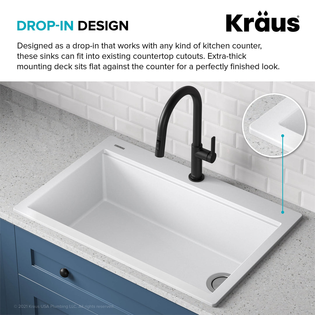 Bellucci Workstation Topmount Drop-In Granite Kitchen Sink