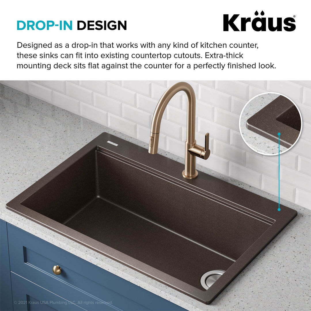 Bellucci Workstation Topmount Drop-In Granite Kitchen Sink
