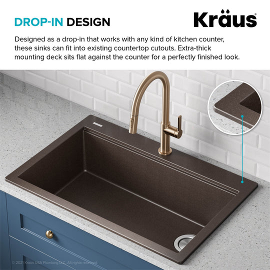 Bellucci Workstation Topmount Drop-In Granite Kitchen Sink