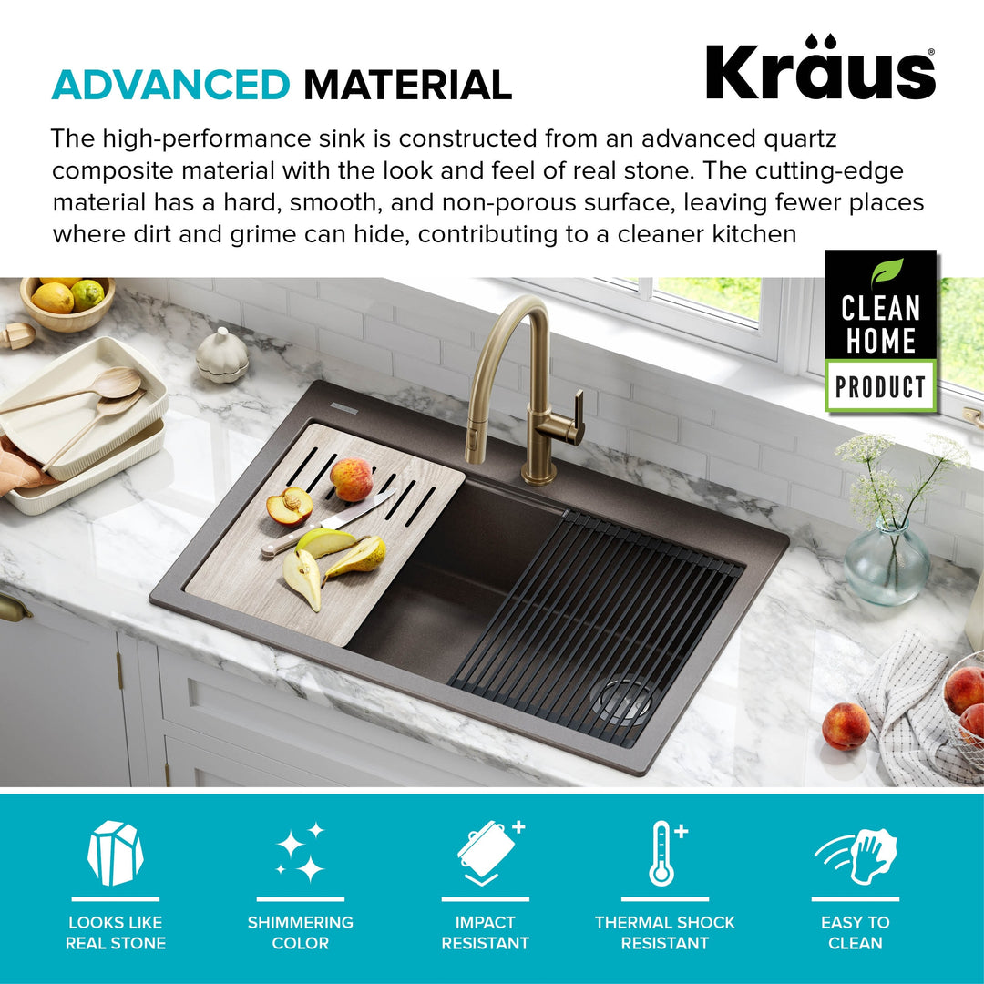 Bellucci Workstation Topmount Drop-In Granite Kitchen Sink