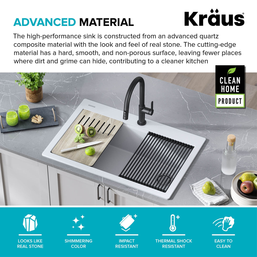 Bellucci Workstation Topmount Drop-In Granite Kitchen Sink
