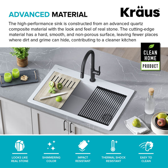 Bellucci Workstation Topmount Drop-In Granite Kitchen Sink