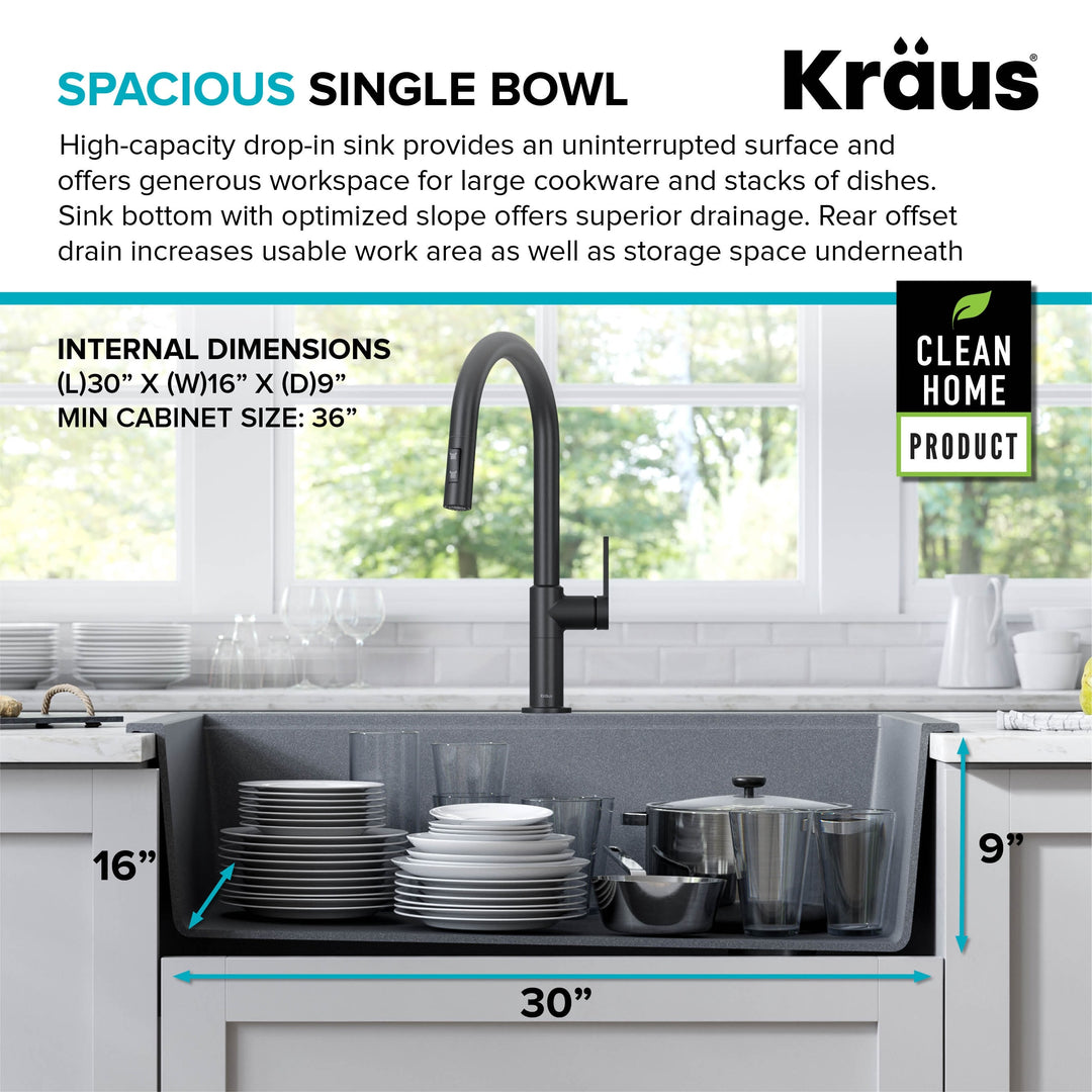 Bellucci Workstation Topmount Drop-In Granite Kitchen Sink