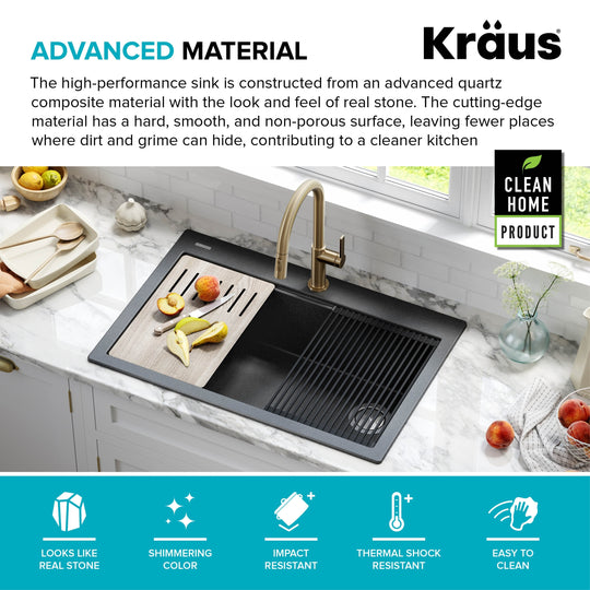 Bellucci Workstation Topmount Drop-In Granite Kitchen Sink