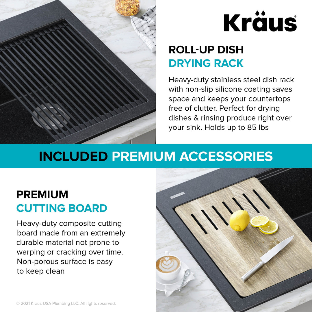 Bellucci Workstation Topmount Drop-In Granite Kitchen Sink