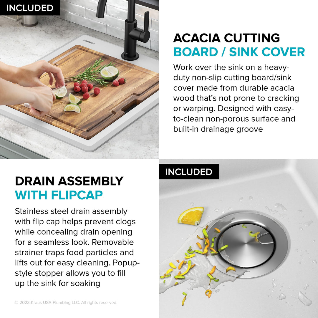 Bellucci Workstation Topmount Drop-In Granite Kitchen Sink
