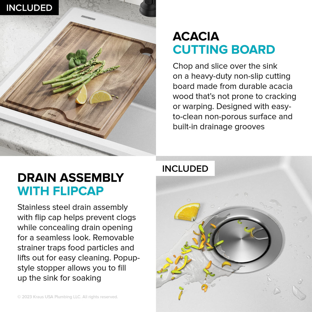 Bellucci Workstation Topmount Drop-In Granite Kitchen Sink
