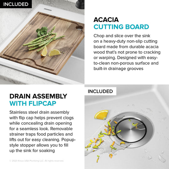 Bellucci Workstation Topmount Drop-In Granite Kitchen Sink