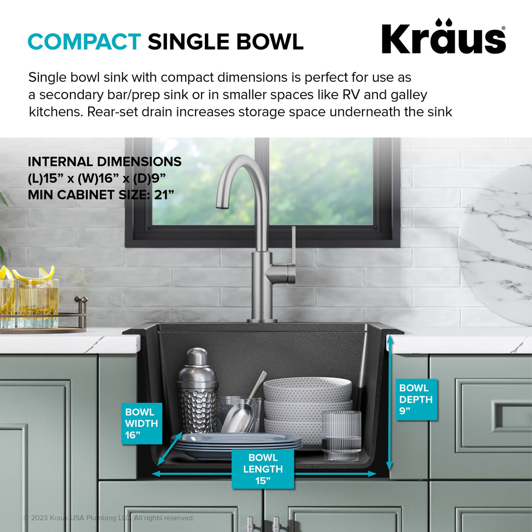 Bellucci Workstation Topmount Drop-In Granite Kitchen Sink