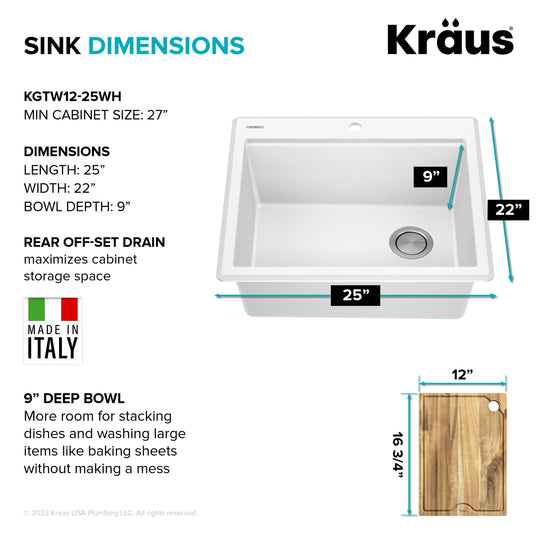 Bellucci Workstation Topmount Drop-In Granite Kitchen Sink