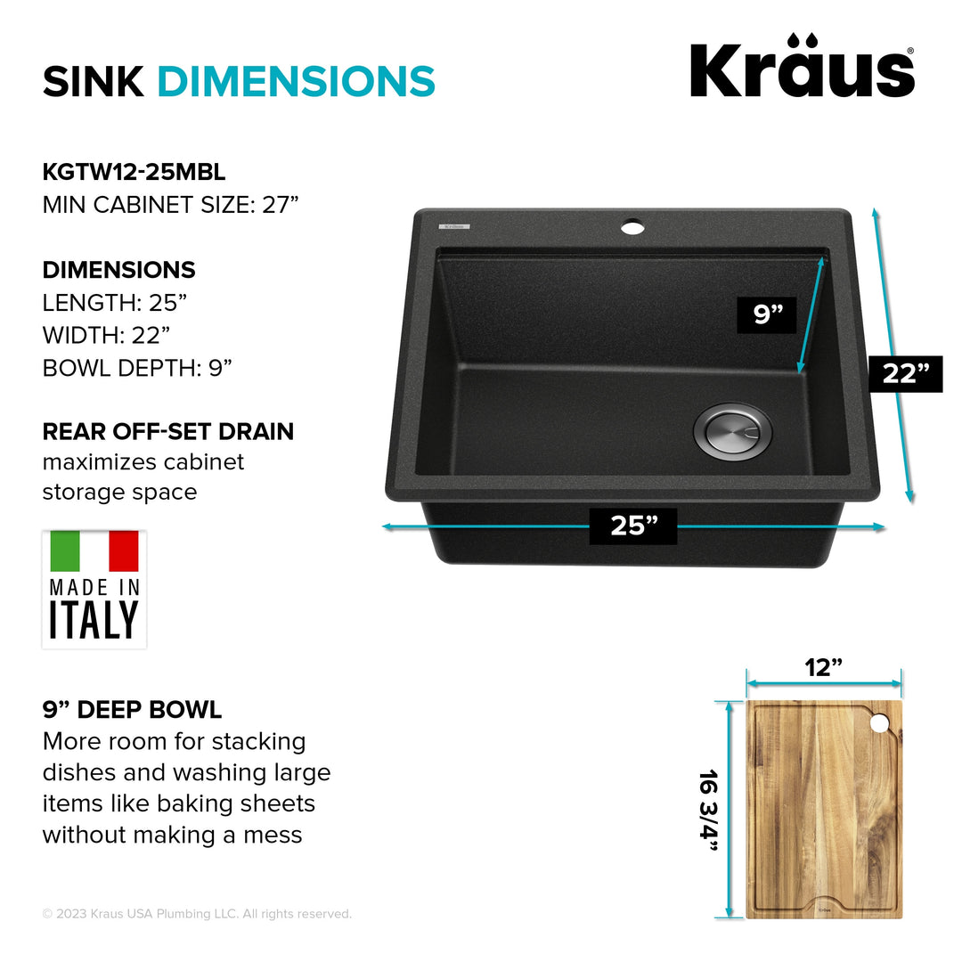Bellucci Workstation Topmount Drop-In Granite Kitchen Sink
