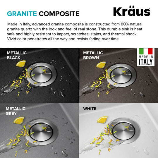 Bellucci Workstation Topmount Drop-In Granite Kitchen Sink