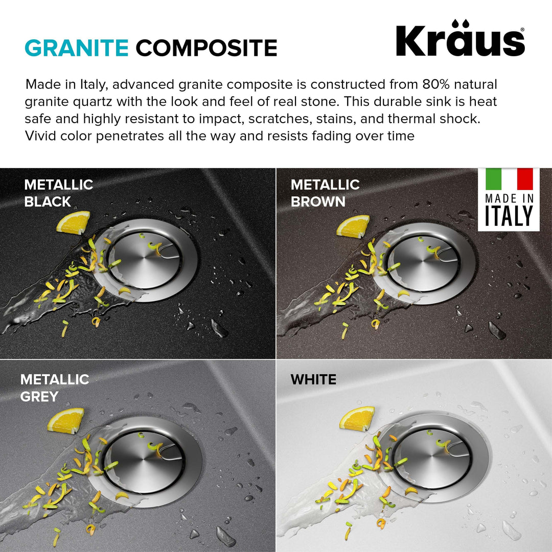 Bellucci Workstation Topmount Drop-In Granite Kitchen Sink