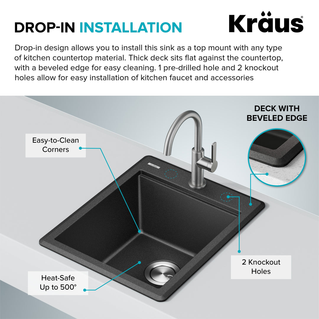 Bellucci Workstation Topmount Drop-In Granite Kitchen Sink