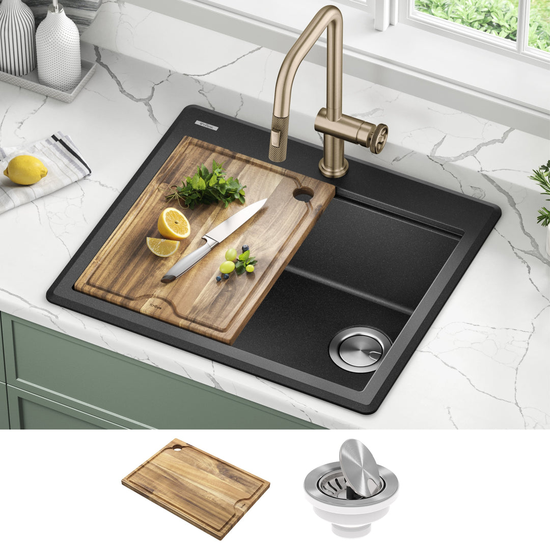 Bellucci Workstation Topmount Drop-In Granite Kitchen Sink