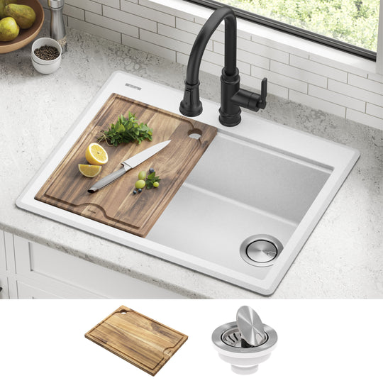 Bellucci Workstation Topmount Drop-In Granite Kitchen Sink