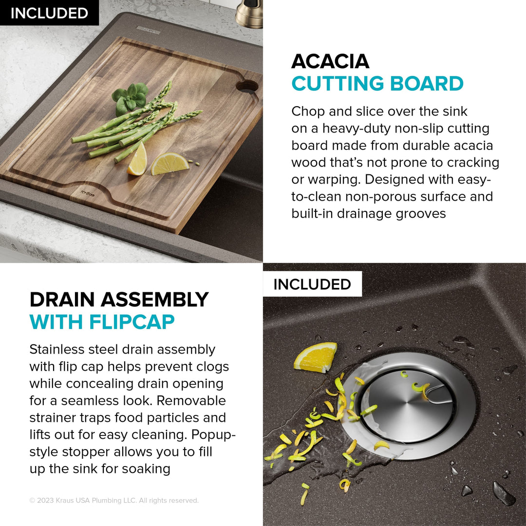 Bellucci Workstation Topmount Drop-In Granite Kitchen Sink