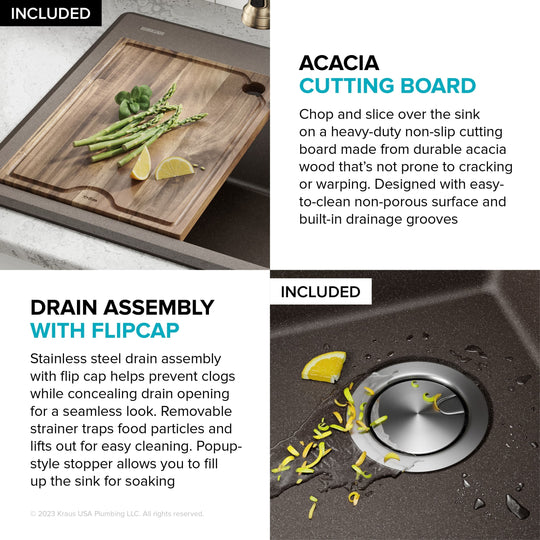 Bellucci Workstation Topmount Drop-In Granite Kitchen Sink