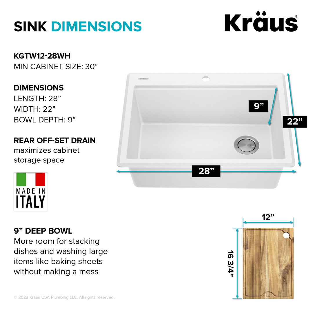 Bellucci Workstation Topmount Drop-In Granite Kitchen Sink