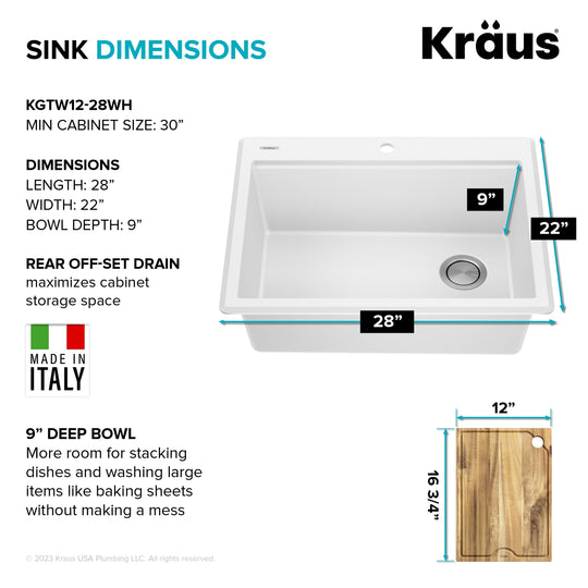 Bellucci Workstation Topmount Drop-In Granite Kitchen Sink