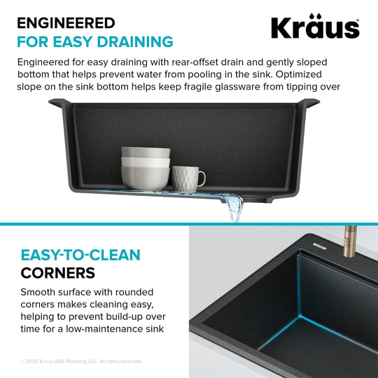 Bellucci Workstation Topmount Drop-In Granite Kitchen Sink