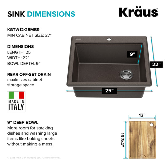 Bellucci Workstation Topmount Drop-In Granite Kitchen Sink