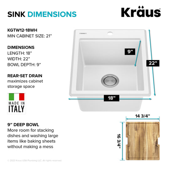 Bellucci Workstation Topmount Drop-In Granite Kitchen Sink