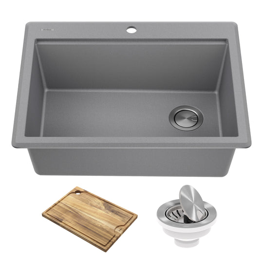 Bellucci Workstation Topmount Drop-In Granite Kitchen Sink