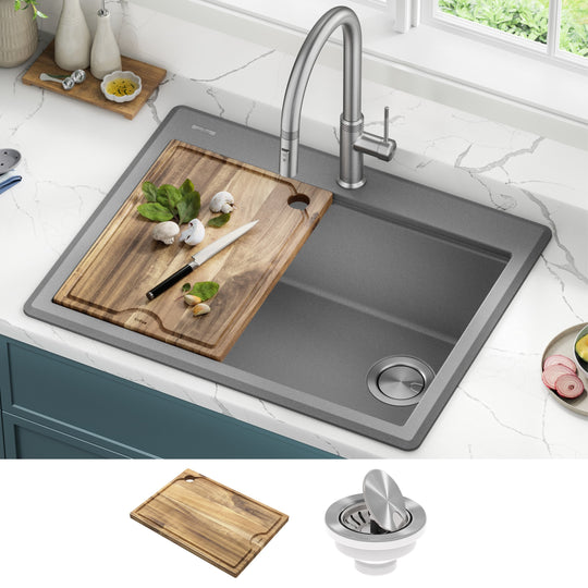 Bellucci Workstation Topmount Drop-In Granite Kitchen Sink