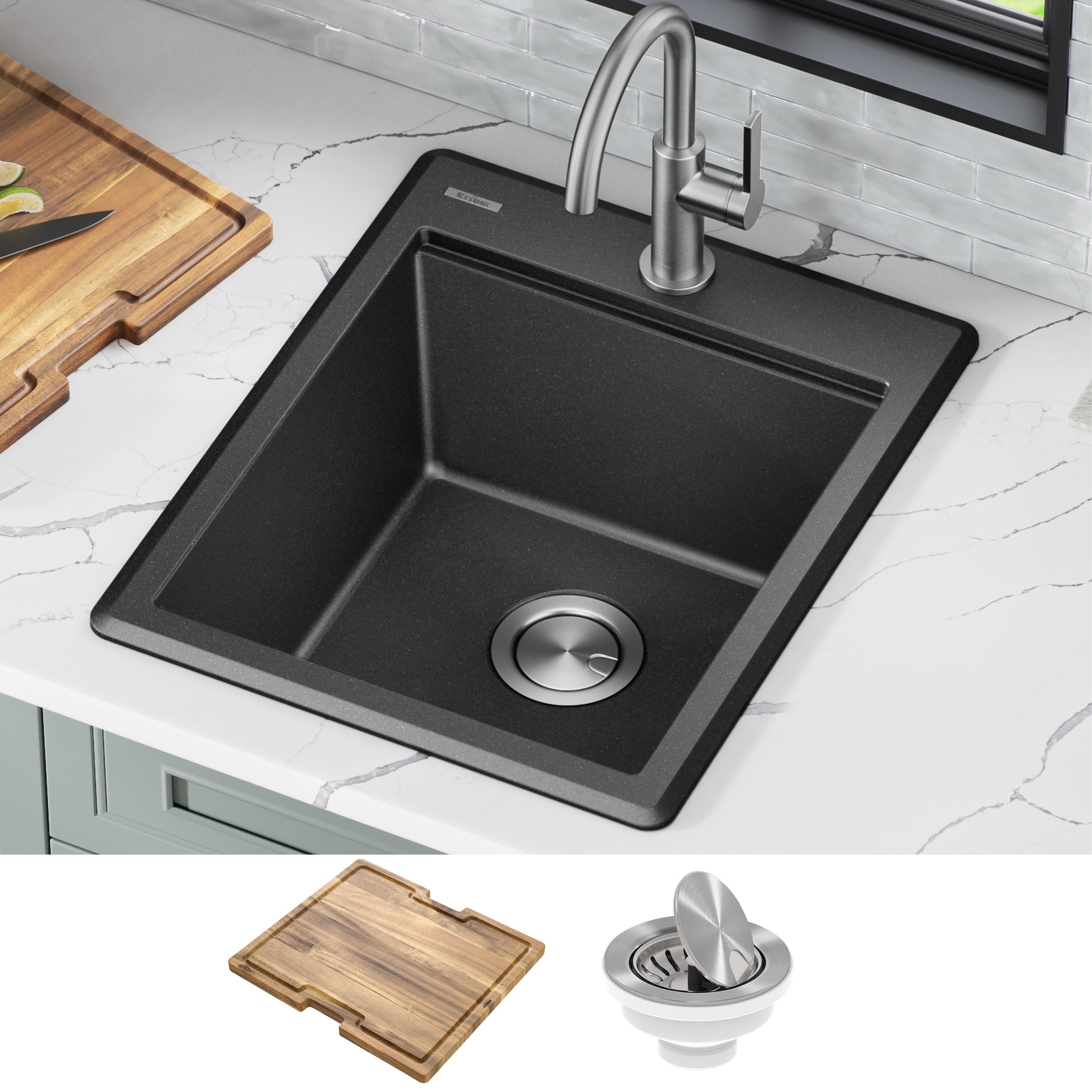 Bellucci Workstation Topmount Drop-In Granite Kitchen Sink