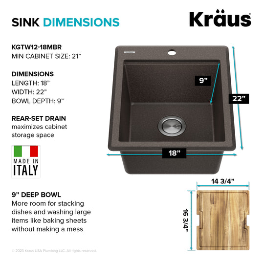 Bellucci Workstation Topmount Drop-In Granite Kitchen Sink