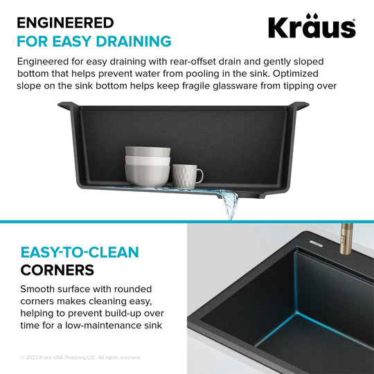Bellucci Workstation Topmount Drop-In Granite Kitchen Sink