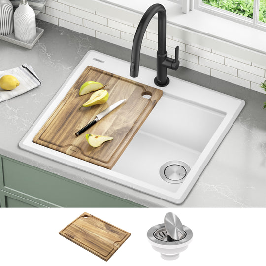 Bellucci Workstation Topmount Drop-In Granite Kitchen Sink