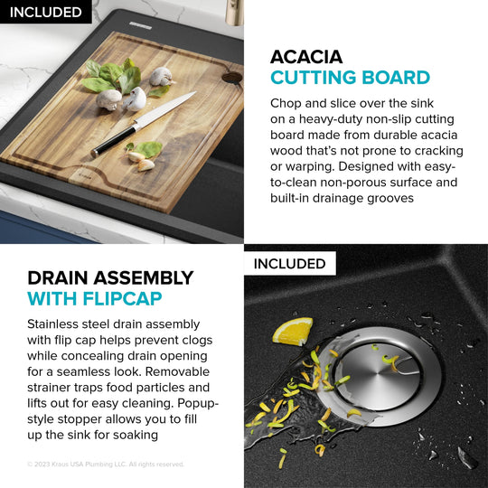 Bellucci Workstation Topmount Drop-In Granite Kitchen Sink