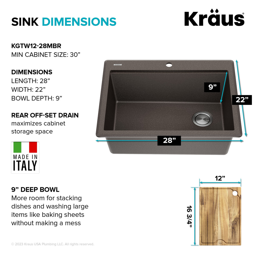 Bellucci Workstation Topmount Drop-In Granite Kitchen Sink