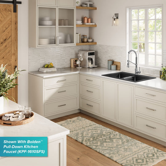 Granite 33 Inch 2-Bowl Undermount Drop-In Kitchen Sink