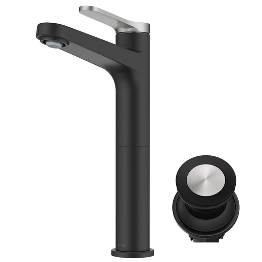 Indy Single Handle Vessel Bathroom Faucet with Pop up Drain